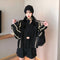 Img 1 - Black Reflective Short Sexy Sweatshirt Women Batwing Sleeve Long Sleeved Tops Jacket ins