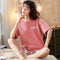 Student Pajamas Women Cotton Summer Minimalist Short Sleeve Shorts Adorable Loungewear Sleepwear