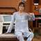 Pajamas Women Cotton Long Sleeved Casual Two-Piece Sets Plus Size Loungewear Sleepwear