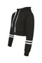 IMG 115 of Sweatshirt Europe Women Striped Long Sleeved Bare Belly Hooded Solid Colored Short T-Shirt Outerwear
