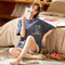 Pajamas Women Summer Short Sleeve Shorts Student Adorable Thin Two-Piece Sets Loungewear Outdoor Sleepwear