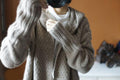 IMG 110 of Europe Women Hooded Thick Knitted Cardigan Long Coat Sweater Outerwear