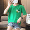 Korean T-Shirt Women Short Sleeve Summer Round-Neck Printed Casual Half Sleeved Loose All-Matching Tops T-Shirt