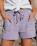 Europe Summer Women High Waist Lace Loose Wide Leg Shorts