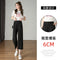 Img 2 - Cropped Pants Women High Waist Drape Wide Leg Loose Summer Petite Straight Casual Black