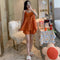 Img 3 - Strap Pajamas Women Summer Casual Shorts Two-Piece Sets Loungewear Sleeveless Cotton Adorable Orange Red