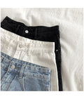 IMG 112 of Denim Shorts Women Summer insBurr High Waist Slim Look Loose Wide Leg Short A-Line Hot Pants Shorts