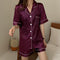 Silk Pajamas Women Summer Plus Size XLPlus  Cardigan Short Sleeve Loungewear Sleepwear