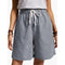 Img 7 - Summer Cotton Blend Elastic Waist Wide Leg Pants Pocket Loose Women Casual Shorts