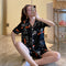 Summer INS Short Replica Women Pajamas Outdoor Silk Pants Sets Sweet Look Cardigan Loungewear Sleepwear