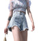 Img 5 - High Waist Denim Pants Shorts Women Summer Korean Loose Slim Look Vintage Outdoor Hot Pants