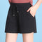 Img 6 - Stretchable Cotton Blend Shorts Women High Waist Summer Elastic Slim Look Loose Thin Plus Size Casual Wide Leg Short Pants