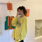 IMG 107 of Thin BFLoose Mid-Length Student Long Sleeved Sweatshirt Women Alphabets Printed Tops Outerwear