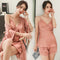 Img 4 - Pajamas Women Sexy Five-Piece Silk Padded Strap Pyjamas Loungewear