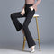 Img 6 - High Waist Flare Long Pants Drape Leg Women Slim Look Suits Stretchable Casual