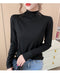 IMG 147 of Black Round-Neck Half-Height Collar Undershirt Women Slim Look Solid Colored Under Long Sleeved Tops Outerwear