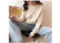 IMG 110 of Thin Sweater Women Undershirt Korean Loose Popular Solid Colored Tops Outerwear