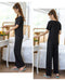 IMG 122 of S Streaming Recommended Short Sleeve Long Pants Pajamas Loungewear Sets Women Loose Silk Wide Leg Sleepwear