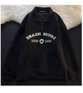 IMG 113 of Trendy Niche Polo Tee Lapel Sweatshirt Women Embroidery oversizeCouple Tops Outerwear