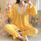 insPopular Streaming Solid Colored Pajamas Women Princess Long Sleeved Outdoor Loungewear Sleepwear