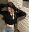 IMG 126 of chicShort Sweater Thin Solid Colored Bare Belly Tops Women Trendy Cardigan Outerwear
