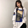 IMG 112 of insPopular Long Sleeved T-Shirt Women Korean Japanese Vintage Printed Round-Neck Undershirt Loose Student Sweatshirt Outerwear