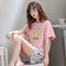 Summer Pajamas Women Short Sleeve Shorts Cotton Korean Loungewear Cartoon Thin Outdoor Sets Sleepwear