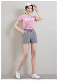 IMG 123 of Korean Shorts Women Summer Loose Wide Leg Pants Slim Look Elastic Waist Casual Outdoor Shorts