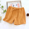 Japanese Fresh Looking Double Layer Cotton Pajamas Pants Women Summer Loose Thin Home Mid-Length Shorts