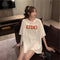 IMG 107 of Summer Hong Kong Minimalist White Short Sleeve T-Shirt Women Loose Korean Half Sleeved Splitted Tops ins T-Shirt