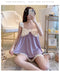 IMG 134 of Pajamas Women Summer Silk Short Sleeve Shorts Adorable Strap Thin Princess Loungewear Sets Sleepwear