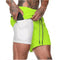 Img 22 - Double Layer Shorts Men Plus Size Solid Colored Fitness Sporty Training Basketball Jogging Mid-Length