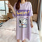 Pyjamas Women Summer Thin Cotton Short Sleeve Mid-Length Pajamas Student Adorable Cartoon Plus Size Pregnant Woman Sleepwear