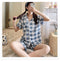 IMG 105 of Summer Pajamas Women Cardigan Short Sleeve Shorts Silk Loose Replica Loungewear Sets Sleepwear