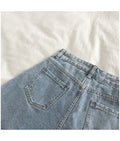 IMG 121 of Denim Shorts Women Summer insBurr High Waist Slim Look Loose Wide Leg Short A-Line Hot Pants Shorts