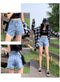 IMG 117 of Denim Shorts Women High Waist Loose Slim Look Wide Leg Niche Burr Ripped Summer Hot Pants Korean Shorts