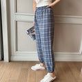 Img 2 - Colourful Chequered Jogger Pants Summer ins Korean Women Casual Loose Slim Look Breathable