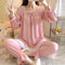 insPopular Streaming Solid Colored Pajamas Women Princess Long Sleeved Outdoor Loungewear Sleepwear