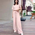 Img 5 - Ice Silk Loose Plus Size Breathable Casual Wide Leg Pants Loungewear Home Outdoor Trendy Sets