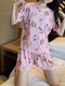 IMG 106 of Sets Korean Adorable Loungewear Women Loose Thin Summer Short Sleeve T-Shirt Shorts Pajamas Sleepwear