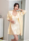 IMG 110 of Pajamas Women Summer Sexy Silk Thin Padded Flattering Pyjamas Long Sleeved Outdoor Two-Piece Sets Sleepwear