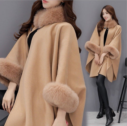 Img 8 - Korean Mid-Length Wool Coat Elegant Shawl Women