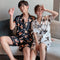 Img 3 - Couple Pajamas Summer Women Silk Men Casual Plus Size Short Sleeve Thin Loungewear Two-Piece Sets