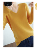 IMG 107 of Loose Sexy Undershirt Women Plus Size Warm Korean Sweater Thin V-Neck Outerwear