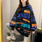 Sweatshirt Women Loose Mid-Length Korean Lazy Hong Kong INS Tops Outerwear