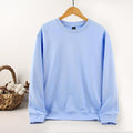 Solid Colored Drop Shoulder Sweatshirt Men Women Long Sleeved T-Shirt Cotton Casual Round-Neck Trendy Outerwear