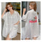 Adorable Shirt Pajamas Women Summer Long Sexy Silk Pyjamas Short Sleeve Thin Korean Boyfriend Loose Outdoor Sleepwear