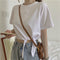 IMG 121 of Summer Korean Trendy High Waist Short Sleeve Solid Colored Feminine T-Shirt Women T-Shirt