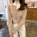 IMG 104 of Korean Slim Look V-Neck Under Pullover Solid Colored Casual All-Matching Undershirt Sweater Women Outerwear