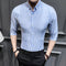 Img 9 - Striped Shirt Men Three-Quarter Length Sleeves Short Sleeve Korean Handsome Trendy Slim Look Summer Casual Men Shirt